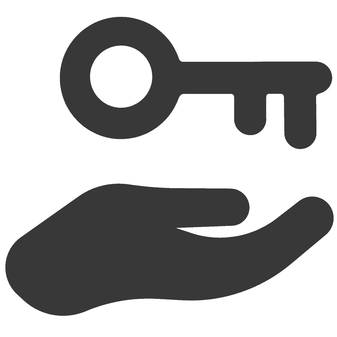 Grafik eines Schlüssels, der in einer Hand gehalten wird, als Symbol für Zugriffsrechte in der IT-Sicherheit.