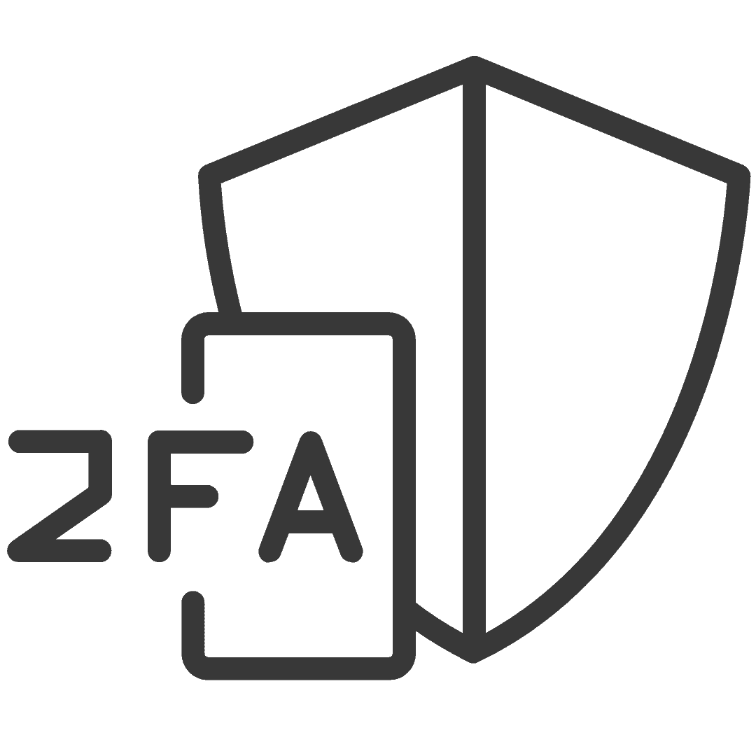 Grafisches Symbol für Zwei-Faktor-Authentifizierung mit einem Schild und einem Smartphone.