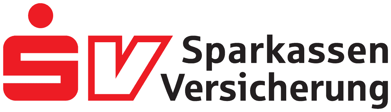 Logo der Sparkassenversicherung mit den Buchstaben SV in rot und dem Schriftzug Sparkassen Versicherung.