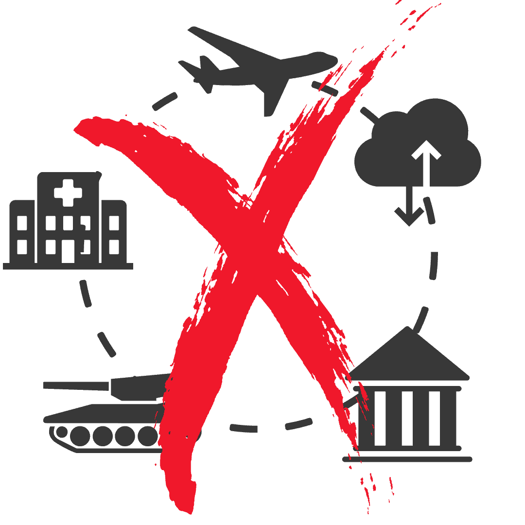 Rotes X, das mit Pinselstrichen auf schwarzem Hintergrund erstellt wurde.