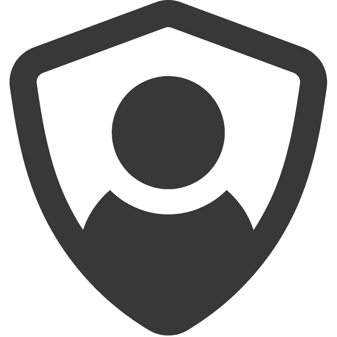 Symbol für Cybersicherheit, das ein Schild mit einem Benutzer-Icon darstellt.